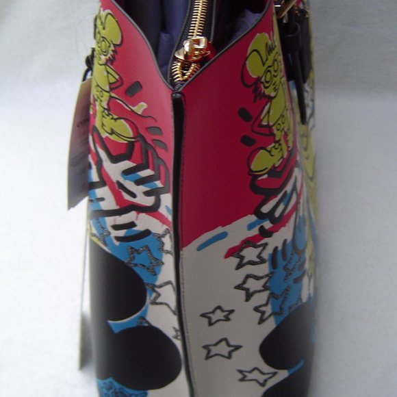 NEW AUTHENTIC COACH KEITH HARING MICKEY MOUSE MOLLIE TOTE #C6979 - Picture 5 of 14